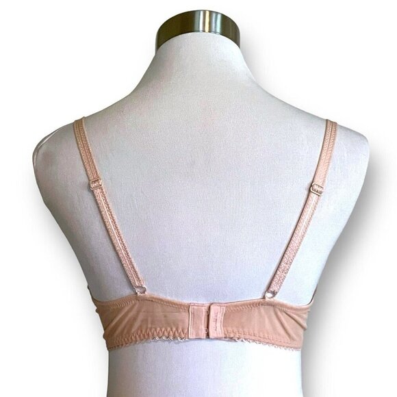 Adore Me 36D Bra Beige Nude Cinthia Unlined Full Coverage Sheer Lace Underwire - Picture 6 of 8